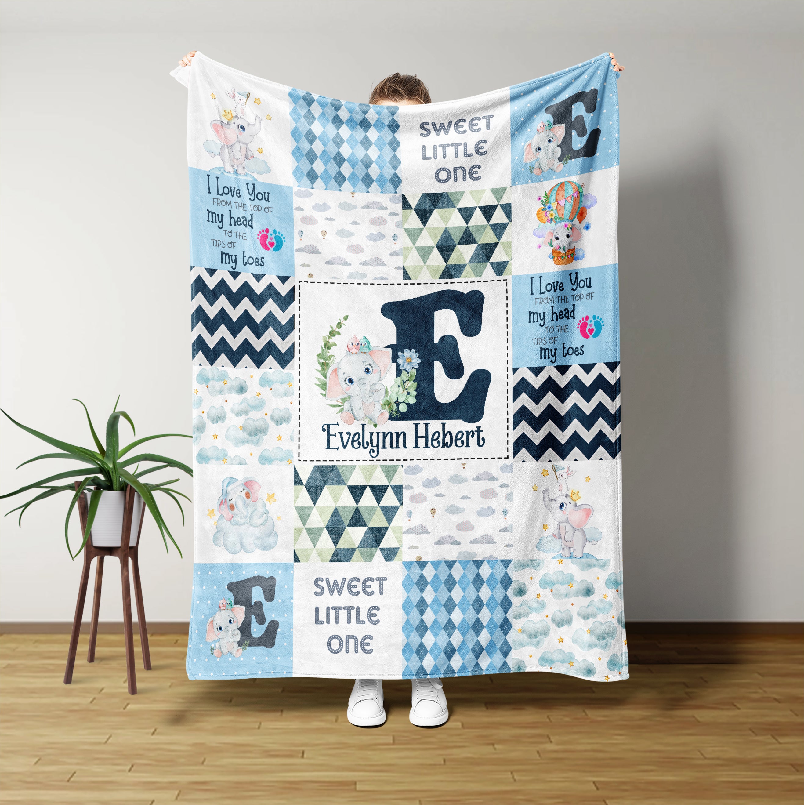 Initial best sale baby blanket