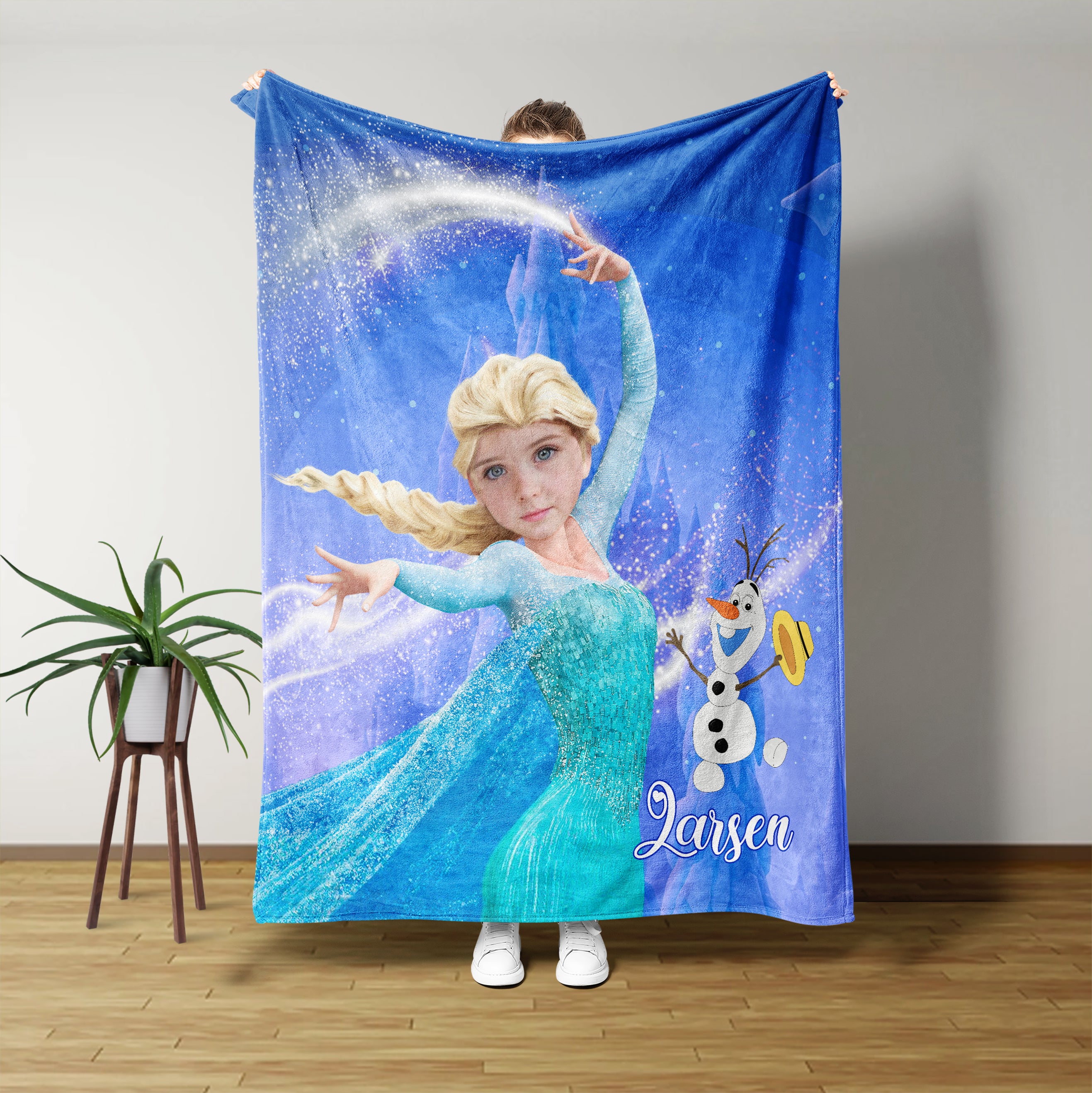 Personalized Kids Blanket Princess Blanket Frozen Blanket Snow Quee