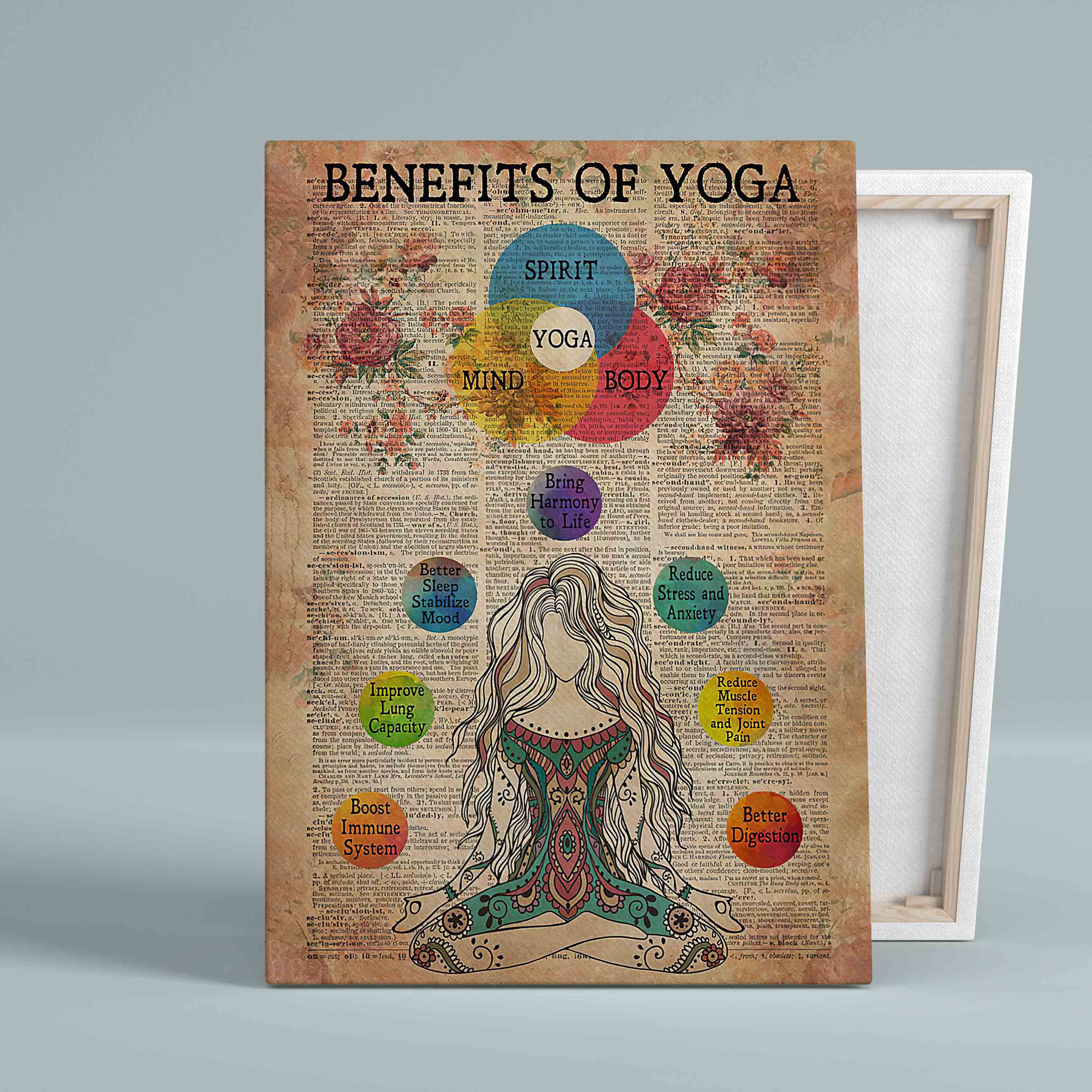 Benefits Of Yoga Canvas, Yoga Canvas, Sukhasana Pose Canvas, Knowledge  Canvas