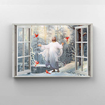 Jesus Painting Canvas, Cardinal Canvas, God Canvas, Wall Art Canvas, Canvas For Gift