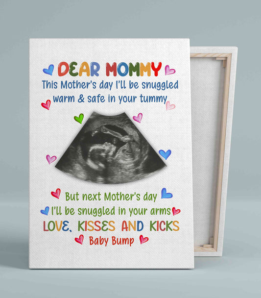 Dear Mommy Canvas, Mother Canvas, Ultrasound Canvas, Family Canvas, Custom Image Canvas, Custom Name Canvas