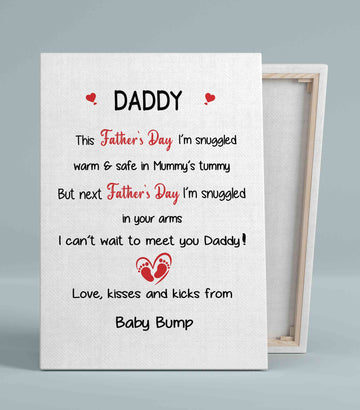 Father's Day Canvas, Daddy Canvas, Baby Bump Canvas, Family Canvas, Custom Name Canvas, Canvas Wall Art