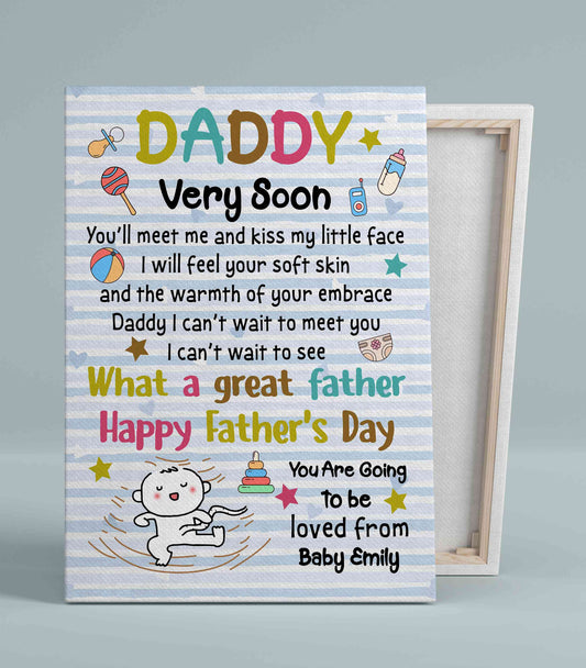 Personalized Daddy Canvas, Fathers Day Gift Idea, First Father's Day Canvas, New Dad Gift, Gift Canvas from Baby