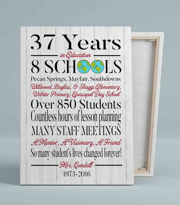 Teacher Retirement Gift, Teacher Retirement Canvas, Teacher Retirement Poster, Personalized Retirement Gift For Teacher, Teacher Appreciation