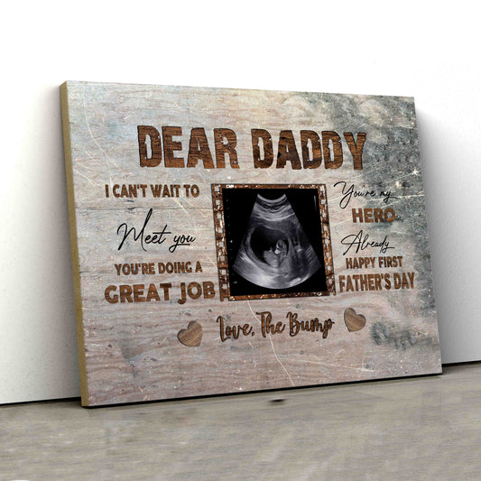 Personalized Father’s Day Canvas, Dear Daddy Canvas, Best Gift Ideas For Fathers, Ultrasound Canvas, Custom Baby Ultrasound Canvas