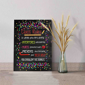 Class Rules Canvas, Classroom Canvas, Student Canvas, School Canvas, Best Gift Canvas For Classroom, Canvas Wall Art