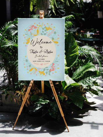 Welcome To Bridal Shower Canvas, Floral Bridal Shower Canvas, Couple Canvas, Personalized Bridal Shower Canvas, Best Gift Canvas For Couple