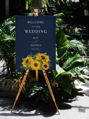 Welcome To Wedding Canvas, Wedding Canvas, Sunflower Canvas, Couple Canvas, Custom Name Canvas, Best Gift Canvas For Wedding