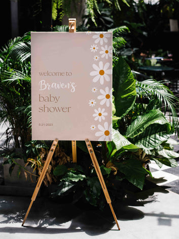 Personalized Baby Canvas, Welcome To Baby Shower Canvas, Baby Shower Canvas, Flower Canvas, Best Gift Canvas For Baby