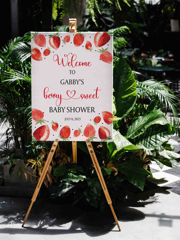 Baby Shower Canvas, Welcome To Baby Shower Canvas, Baby Canvas, Strawberry Canvas, Custom Baby Canvas, Best Gift Canvas For Baby