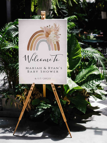 Welcome To Baby Shower Canvas, Hobo Rainbow Canvas, Baby Shower Canvas, Custom Baby Canvas, Best Gift Canvas For Baby