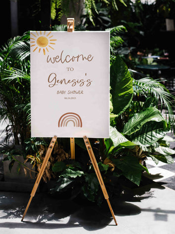 Welcome To Baby Shower Canvas, Boho Rainbow Canvas, Baby Shower Canvas, Custom Baby Canvas, Best Gift Canvas For Baby