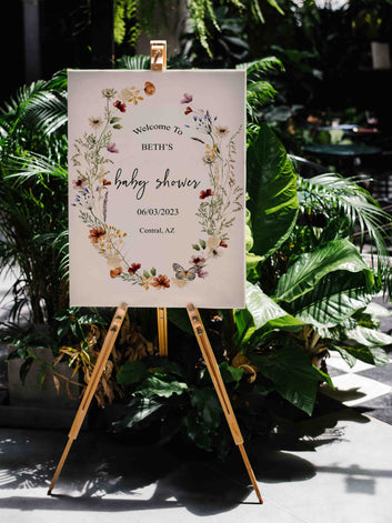 Welcome To Baby Shower Canvas, Flower Canvas, Baby Shower Canvas, Custom Baby Canvas, Best Gift Canvas For Baby