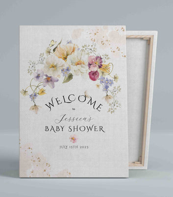 Custom Baby Poster, Welcome To Baby Shower Poster, Baby Shower Poster, Flower Canvas, Best Gift Canvas For Baby