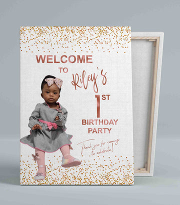 Welcome To Birthday Party Canvas, Birthday Party Canvas, Custom Image Canvas, Custom Baby Canvas, Best Gift Canvas For Baby