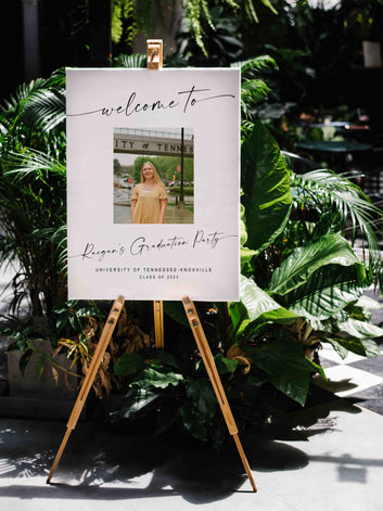 Welcome To Graduation Party Canvas, Graduation Party Canvas, Custom Image Canvas, Custom Name Canvas,  Best Gift Canvas For Graduate
