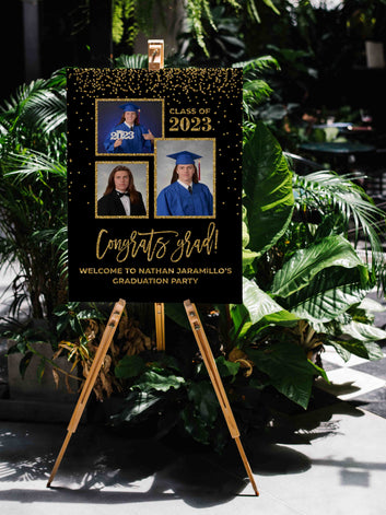 Welcome To Graduation Party Canvas, Congratulation Canvas, Graduation Party Canvas, Custom Image Canvas, Custom Name Canvas