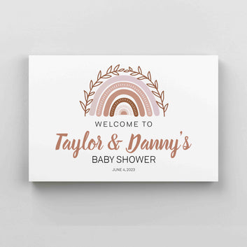 Welcome To Baby Shower Canvas, Boho Rainbow Canvas, Baby Shower Canvas, Custom baby Canvas, Best Gift Canvas For Baby