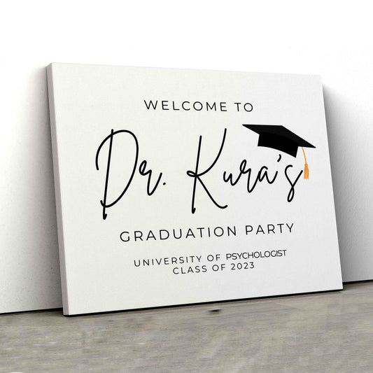 Welcome To Graduation Party Canvas, Graduation Party Canvas, Canvas For Graduate, Custom Name Canvas, Best Gift Canvas For Graduate