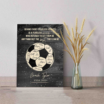 Soccer Canvas, Coach Canvas, Thank You Soccer Coach Canvas, Soccer Team Gift For Coach Canvas, Custom Name Canvas, Best Gift Canvas For Coach