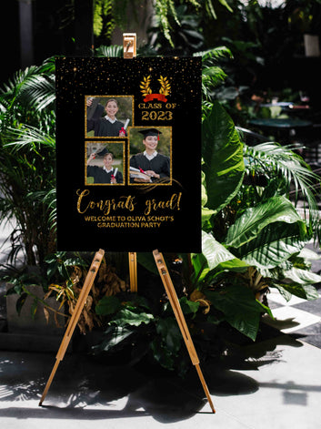 Congrats Grad Canvas, Congratulations For Graduation Canvas, Welcome To Graduation Party Canvas, Custom Name Canvas, Custom Image Canvas, Best Gift Canvas For Graduate