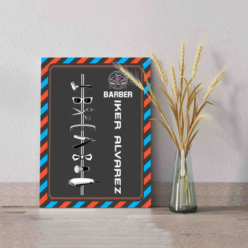 Personalized Barber Canvas, Barber Shops Canvas, Hair Salon Canvas, Haircut Poster, Barbershop Decor, Custom Name Canvas, Barber Gift, Gift Ideas For Barber