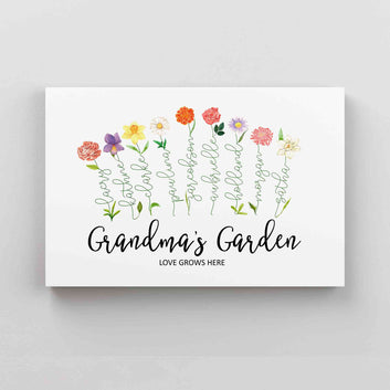 Personalized Birth Month Flower Print, Birth Month Flower Poster, Grandma's Garden Print, Birth Flower Gift, Mothers Day Gift, Family Flower Painting, Gift for Grandma