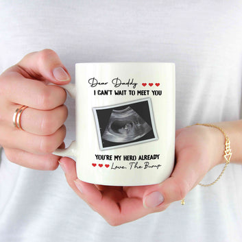 Dear Daddy Mug, Father Mug, Ultrasound Mug, Family Mug, Custom Name Mug, Custom Image Mug