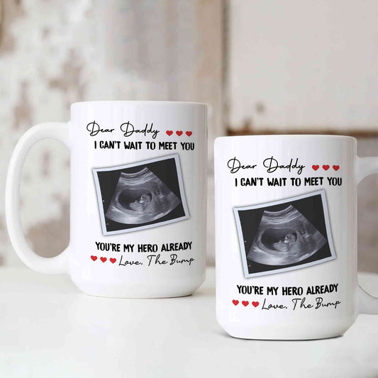 Dear Daddy Mug, Father Mug, Ultrasound Mug, Family Mug, Custom Name Mug, Custom Image Mug