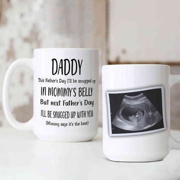 Happy Father's Day Mug, Father Mug, Ultrasound Mug, Family Mug, Custom Image Mug, Custom Name Mug