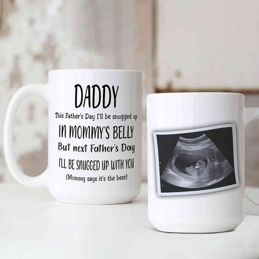 Happy Father's Day Mug, Father Mug, Ultrasound Mug, Family Mug, Custom Image Mug, Custom Name Mug