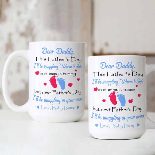 Dear Daddy Mug, Happy Father's Day Mug, Family Mug, Custom Name Mug, Gift Mug For Father