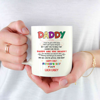 Daddy Mug, Happy Father's Day Mug, Family Mug, Custom Name Mug, Gift Mug For Father