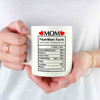 Mom Mug, Nutrition Facts Mug, Mother Mug, Best Mother Mug, Family Mug, Custom Name Mug, Gift Mug For Mother