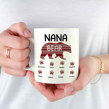 Grandma Mug, Bear Mug, Animal Mug, Family Mug, Grandma Mug, Custom Name Mug, Gift Mug For Grandma
