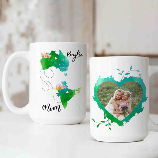 Mother Mug, State Mug, Long Distance Mug, Distance Mug, Custom State Mug, Custom Photo Mug, Best Gift Mug