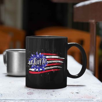 Personalized Grandkids Mug, Grandma Mug, Family Mug, American Flag Mug, Custom Name Mug, Gift Grandma Mug, Best Gift Mug For Grandma