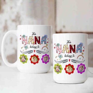 This Nana Belong To Mug, Personalized Grandkids Mug, Grandma Mug, Custom Image Mug, Grandma Gift Mug, Best Gift Mug For Grandma