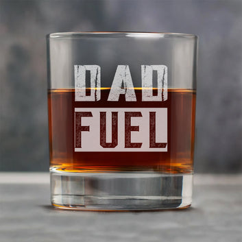 Personalized Dad Fuel Whiskey glass, Custom Dad Fuel Engraved Whiskey Glass, Etched Fuel Whiskey Glasses, Appreciation Gifts For Dad, Gift For Dad
