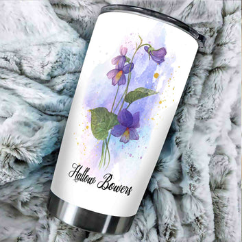 Flower Custom Tumbler, Birth Flower With Name Tumbler, Gift For Her, Floral Name Tumbler, Tumbler Gift, Floral Tumbler, Custom Name Tumbler