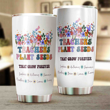 Personalized Teacher Tumbler, Teacher Tumbler, Flower Tumbler, Teacher Gift, Teacher Name Tumbler, Back To School Gift, Custom Name Tumbler, Tumbler For Teacher