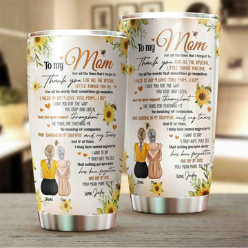 To My Mom Tumbler, Mother Tumbler, Sunflower Tumbler, Mother's Day Gift, Mom Tumbler, Mommy Tumbler, Tumbler For Mom, Custom Name Tumbler, Family Tumbler