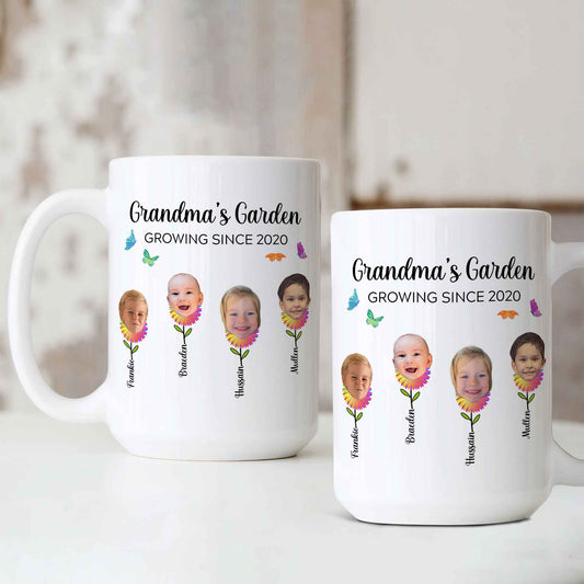 Custom Face Mug, Grandmas Garden Mug, Personalized Gift For Grandma, Grandma Mug, Gift For Grandma, Mothers Day Gift