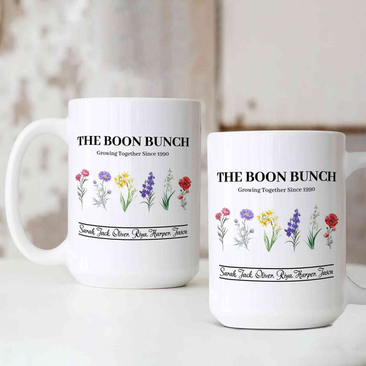 Personalized Birth Flower Mug, Birth Month Flowers Mug, Custom Grandkids Birthday Month Flowers Mug, Grandma's Garden Gift, Family Birth Flower