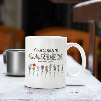 Personalized Birth Month Flower Mug, Birth Month Flower Mug, Grandma's Garden Mug, Birth Flower Gift, Mothers Day Gift, Family Flower Mug, Gift for Grandma