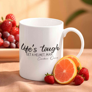 Lifes Tough Get a Helmet Man Mug, Helmet Man Mug, Candice Owens Quote Mug, Republican Mug, Political Humor Mug, Motivational Mug, Conservative Gift