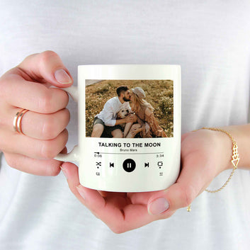 Personalized Couple Mug, Music Player Mug, Music Song Mug, Custom Photo Mug, Custom Music Mug, Anniversary Gift, Birthday Gift, Gift for Couples