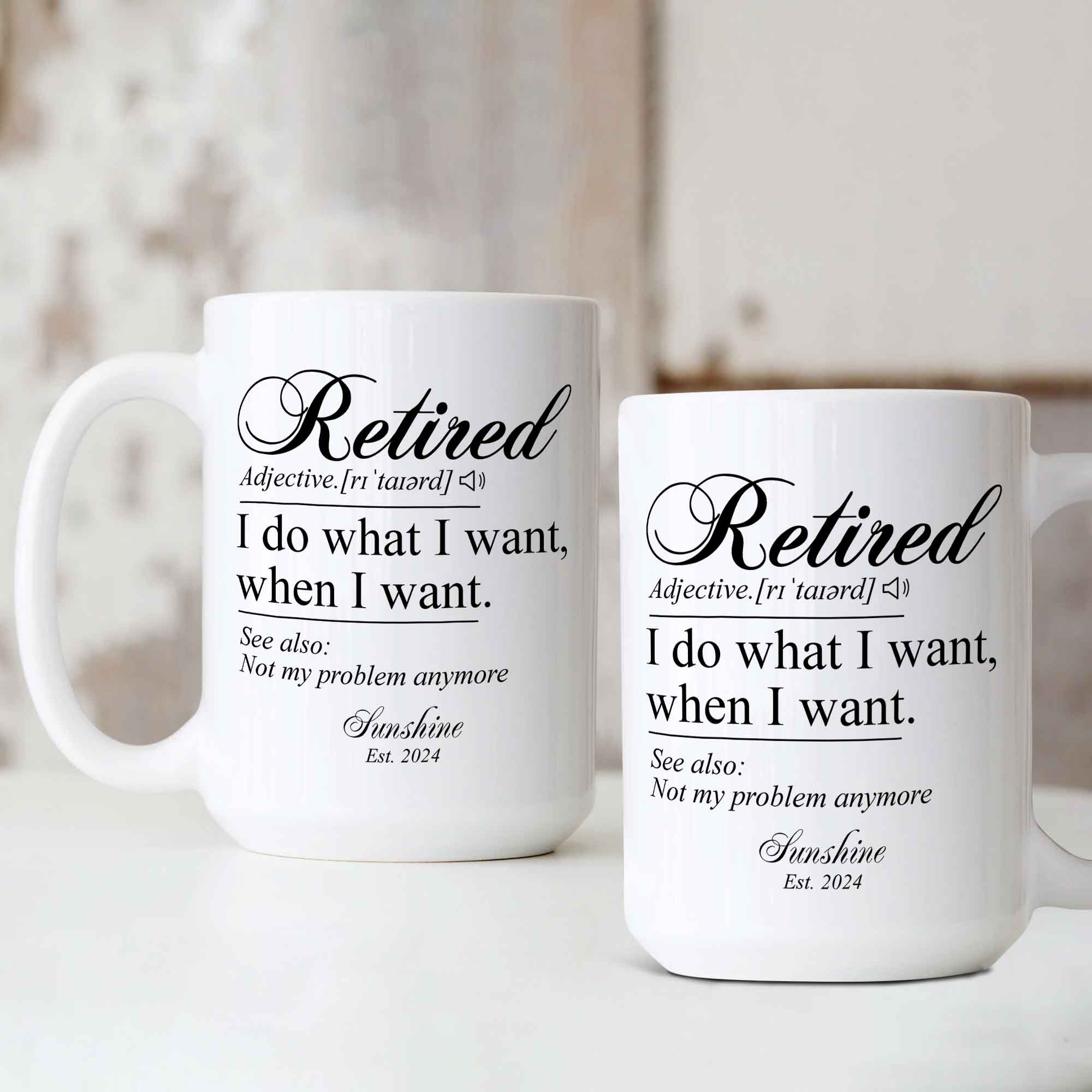 Retired Definition Mug, Retirement Mug, Retired Life Mug, Retirement Gift Work Colleague, Retirement Gift, Retirement Gifts Women Men