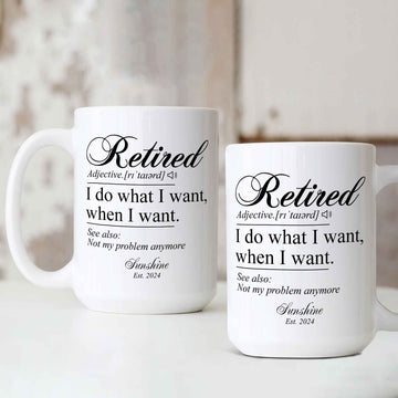 Retired Definition Mug, Retirement Mug, Retired Life Mug, Retirement Gift Work Colleague, Retirement Gift, Retirement Gifts Women Men