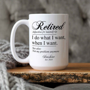 Retired Definition Mug, Retirement Mug, Retired Life Mug, Retirement Gift Work Colleague, Retirement Gift, Retirement Gifts Women Men